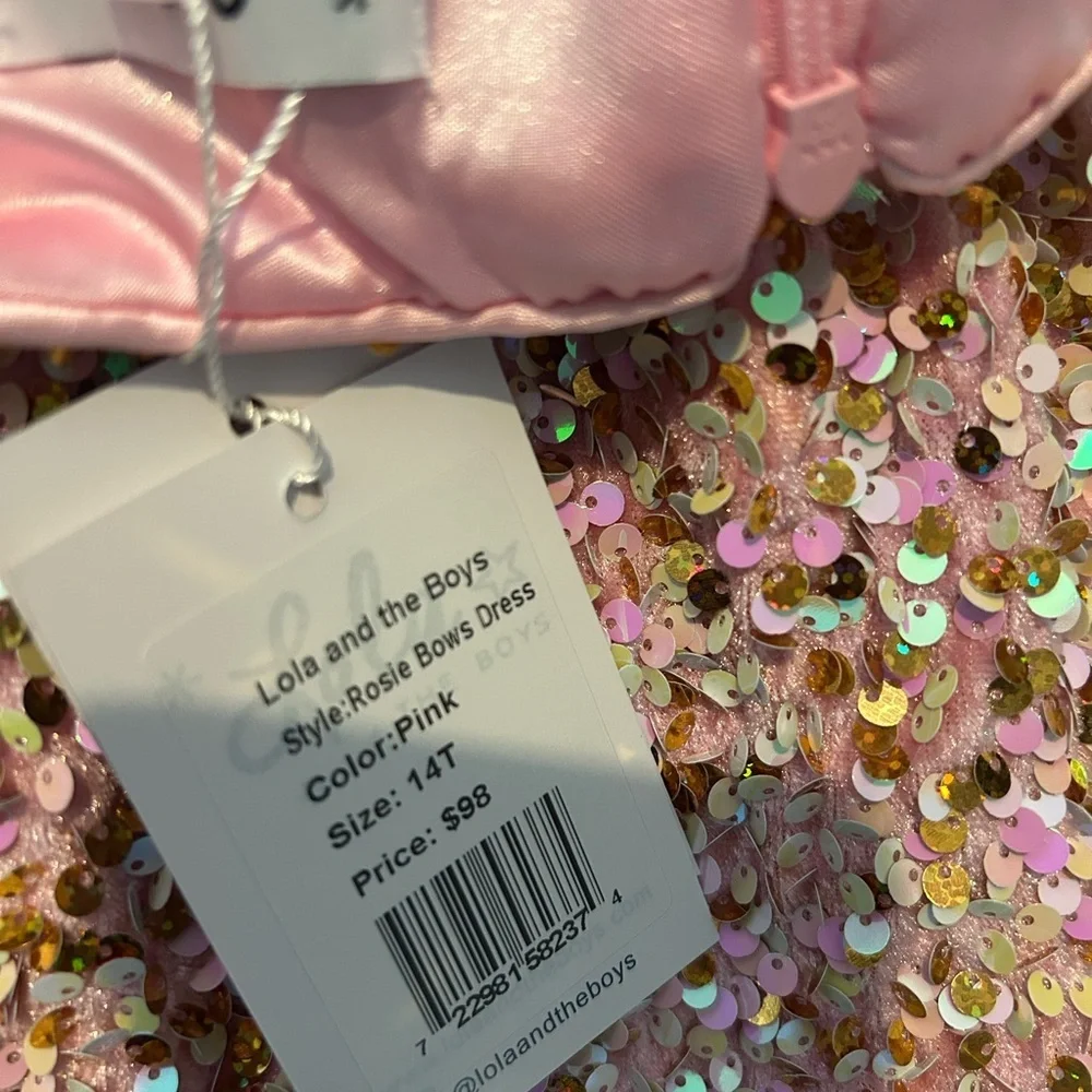 Lola Pink and Gold Sequin Kids Dress